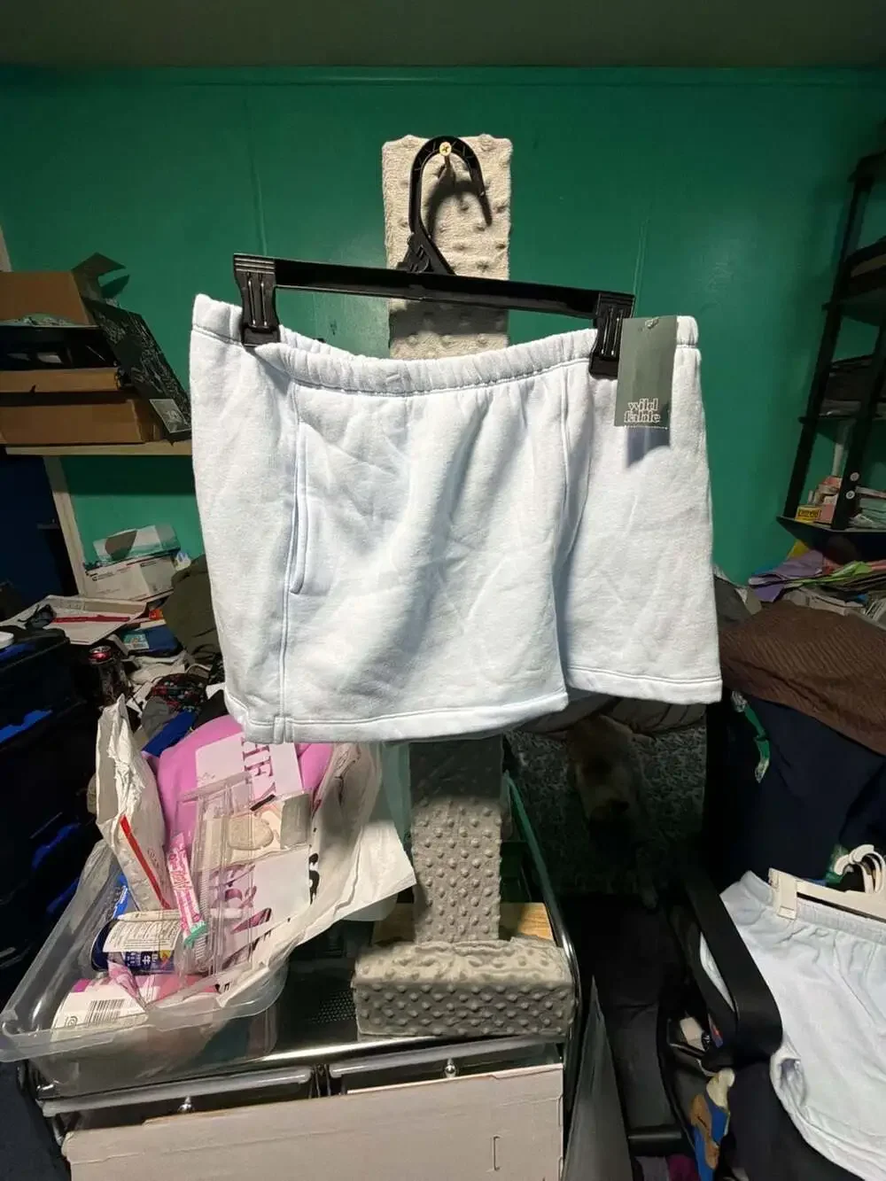 C0082 Wild Fable Airy Blue Fleece Lounge Shorts Size L